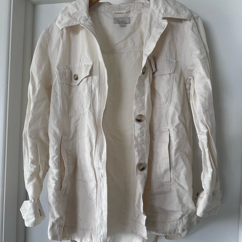 LOFT Cream Utility Jacket
